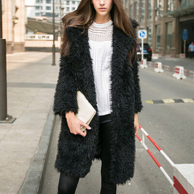 

Women Winter Warm Long Sleeve Coat Loose Open Front Jacket Outwear Lapel Tops