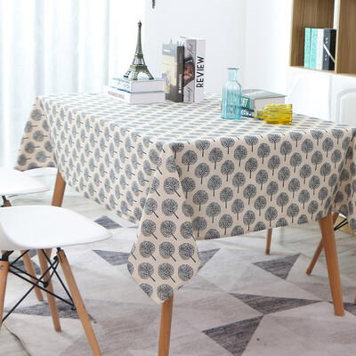 

Tablecloth Rectangle Table Cloth Cotton Linen Wrinkle Free Anti-Fading Tablecloths Washable Dust-Proof Table Cover for Dining Kit