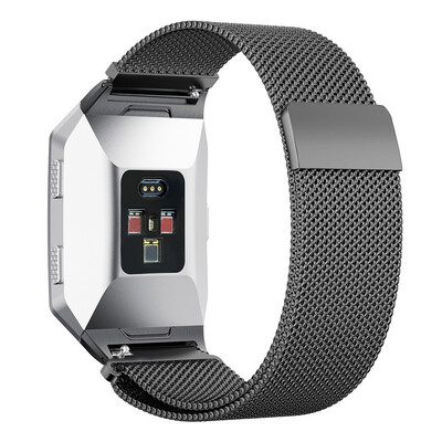 

〖Follure〗Stainless Steel Bracelet Quick Release Fit Band Strap For Fitbit Ionic BK