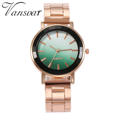 

RM Vansvar Women Rose Gold Steel Colorful Dial Quartz Watch Analog Wrist Watch