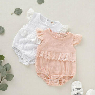 

USA Newborn Kids Baby Girls Clothes Sleeveless Romper Dress Cotton&Linen Outfits