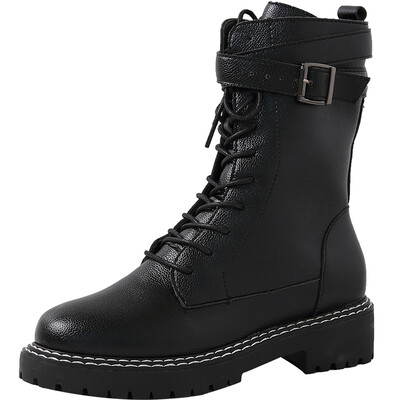 

Children of Boots Martin Boots Womens Thick-soled Heavy-heeled Medium-boot Locomotive Boots Medium-heeled Shoes Womens Spri