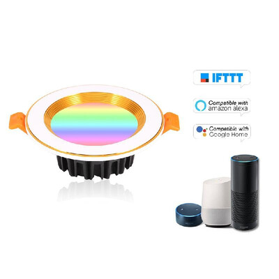 

Smart 24G WiFi LED Downlight 7W Intelligent Recessed Ceiling Lamp Dimmable RGBCW Multicolored APP Remote Voice Control Timer Sw