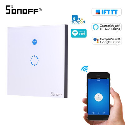 

Sonoff Touched EU Wifi Wall Smart Switch 1 Gang 1 Way Wireless Remote Light Relay App Control Work with Alexa Google Home