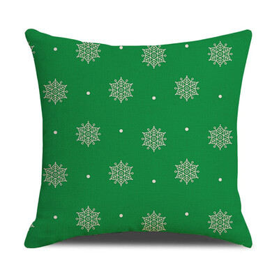 

Tailored Christmas Linen Skin Pillow Case Pillow Cushion Elk Snowflake Print 45×45CM