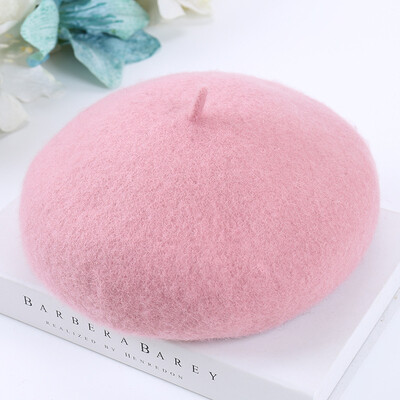 

Hat female wool berets Korean Japanese Joker student painter hat padded warm pumpkin bud hat
