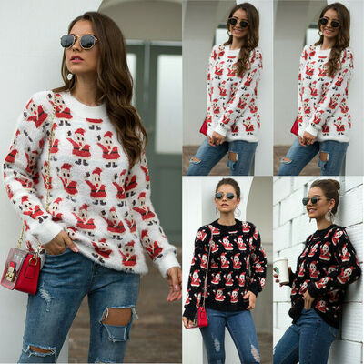 

Womens Long Sleeve Baggy Ladies Pullover Top Knitted Oversized Sweater Jumper