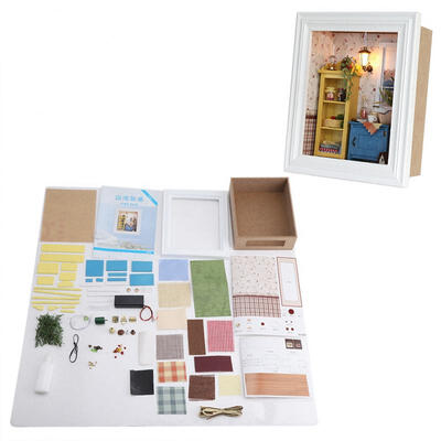 

Greensen DIY Dollhouse Photo Frame Design Warm House Kit with Furniture Birthday Gifts Home Decoration