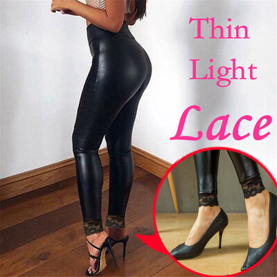 

Tailored Ladiesimitation Leather Pants Lace-up Buttocks And Slim Nine-minute Pants