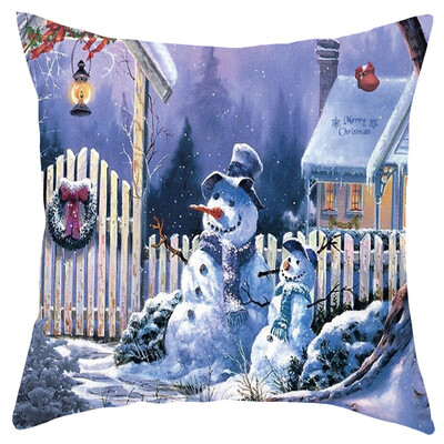 

Siaonvr Merry Christmas Short Plush Pillowcase Sofa Pad Set Home Decoration 18x18 Inch
