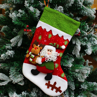 

Toponeto Christmas Xmas Tree Hanging Party Tree Decor Elk Candy Stocking Gift Candy Bags