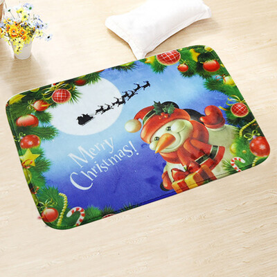 

〖Follure〗Thick Flannel Christmas Print Carpet Mats Household Bathroom Mat Bedroom Mat
