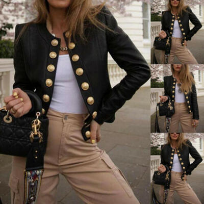 

Womens Blazer Suit Slim Jacket Autumn Buttons Cardigan Coat Casual Outwear Tops