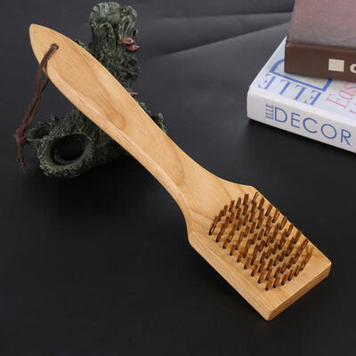 

Greensen 1Pc BBQ Tools Wood Copper Wire Grilled Cleaning Brush for Barbecue Accessories