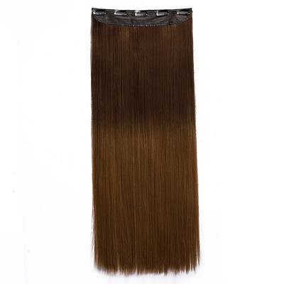 

Synthetic Fiber Clips in on Hair Extension 34 Full Head One Piece 5 Clips Long Silky Straight Curly Wavy