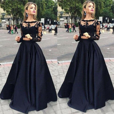 

2pcs Women Long Formal Evening Prom Party Bridesmaid Ball Gown Cocktail Dress