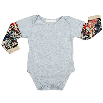 

Newborn Baby Girl Boy Bodysuit Long-sleeved Cotton Domineering Flower Arm Printed Jumpsuit Kids One-pieces Clothes