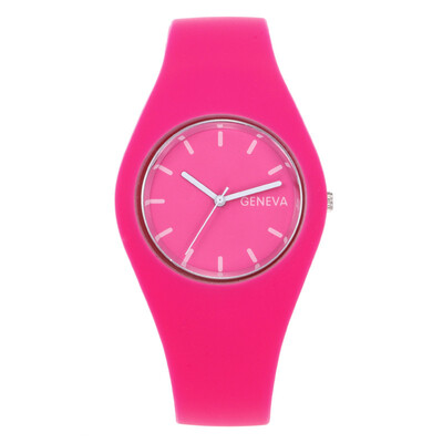 

The spread of the explosion watch Korean version of the stylish quartz round intraday silicone watch