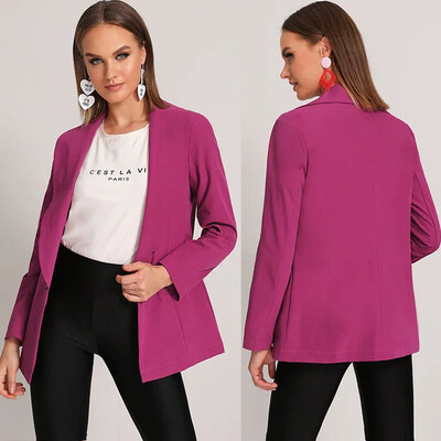 

Tailored Fashio Women Casual Autumn Solid Button Tops Long Sleeve Loose Overcoat Coat