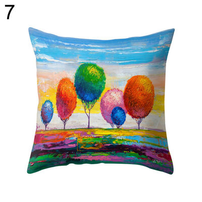

Multi-Color Tree Printed Square Throw Pillow Case Cushion Cover Bedding Articles