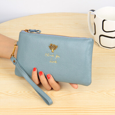 

Factory direct supply 2019 new ladies clutch bag rich tree long section first layer leather wallet leather thin wallet