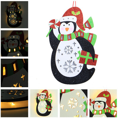

〖Follure〗Creative Wooden Christmas House Led Light Hanging Pendant Xmas Ornament NEW