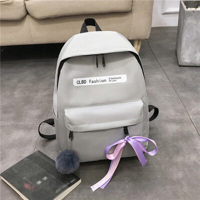 

Tailored Fashion Student Canvas Bag Female Ribbon Shoulder Bag Casual Simple Backpack
