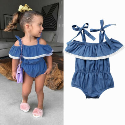 

Newborn Baby Girls Cotton Off Shoulder Romper Bodysuit Jumpsuit Outfits Clothes
