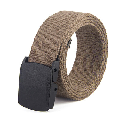 

No metal Unisex Belt Solid Color Canvas Automatic Buckle Men belt Casual youth Students Cowbody pants belt