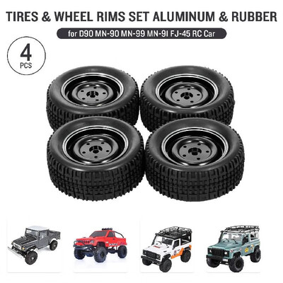 

For MN-D90 MN-90 MN-99 MN-91 FJ-45 RC Car Tires with Aluminum Alloy Wheel Rims 4PCS Drift Tire Upgrade Parts