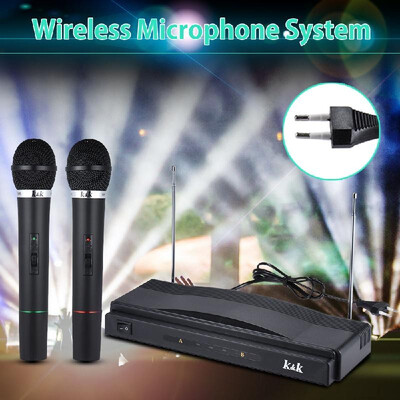 

Studio Wireless Mic Remote Microphone System Kit FM Transmitter Receiver with Audio Cable for KTV Teaching Show