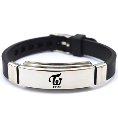 

Kpop BTS Bangtan Boys EXO Blackpink GOT7 Seventeen Stainless Steel Silicone Wristband Bracelet Hot Gift for ARMY