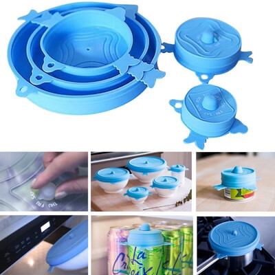 

Kitchen Fresh-keeping Lids For Refrigerator Food Vegetable Reusable Soft Silicone Bowl Cover Set Kitchen Food Lid Accessories