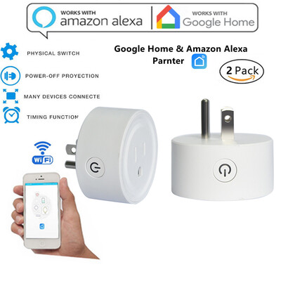 

〖Follure〗2x Smart Mini WiFi Plug Outlet Switch work with Echo Alexa Google Home Remote US