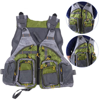 

Greensen Durable Multi-pocket Waistcoat Jacket Breathable Mesh Vest for Fishing Camping Outdoor