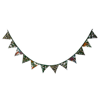 

12 Flags 32m Camouflage Cotton Party Wedding Pennant Bunting Banner Decor