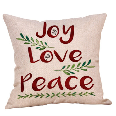 

Siaonvr Merry Christmas Pillow Cases Cotton Linen Sofa Cushion Cover Home Decor