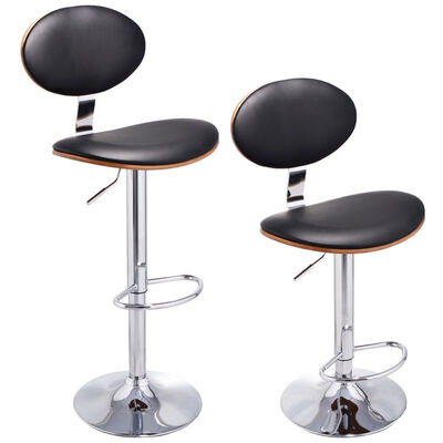 

Set of 2 Modern Bentwood Swivel Bar Stools
