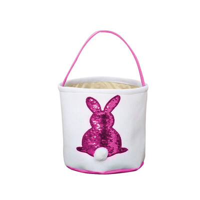 

Toponeto Easter Egg Basket Holiday Rabbit Bunny Printed Canvas Gift Carry Eggs Candy Bag