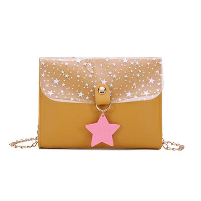 

Stars Decor Shoulder Handbags PU Leather Women Chain Crossbody Phone Bags