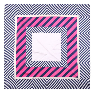 

Fashionable Color Blocking Print Lightweight Square Neckerchief Women Scarf