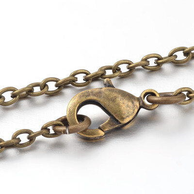 

Iron Cross Chain Rolo Chain Necklace Makings Antique Bronze 24"