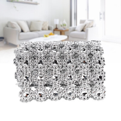 

1 Yard Long Flower Shape Diamond Mesh Warp Sparkling Artificial Crystal Rhinestone Ribbon Decor Rhinestone Mesh Ribbon Roll