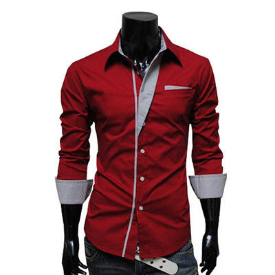 

Spring Mens Shirts Long Sleeve Business Casual Stitching Shirt High Quality