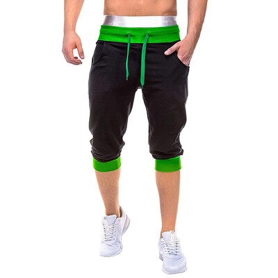 

Gobestart Men Summer Casual Elastic Joggings Sport Solid Baggy Pockets Short Pant