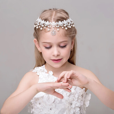 

Childrens Headdress Princess Forehead Headband Girls Hair Accessories Hairpin Flower Girl Dress Accessories Birthday Show Crown P
