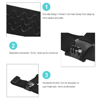 

Adjustable Anti-Slip Action Camera Head Strap Headband Mount for GoPro hero 7654 SJCAM YI