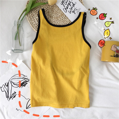 

Sexy Women O Neck Knitted Tank Tops Slim Patchwork Beauty Back Vest Sleeveless Casual Tshirt Female Solid Fitness Top Women