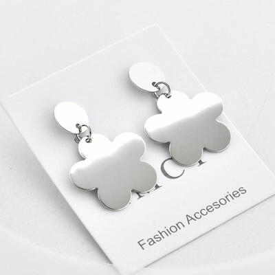 

Korean Trendy Round Earrings Cute Metal Five-leaf Flower Dangle Drop Earrings For Women Earings Fashion Jewelry 2019 Oorbellen
