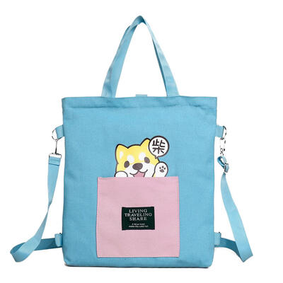

Canvas Shoulder Bag Women Square Totes Shopping Bags Big Capacity Pouch